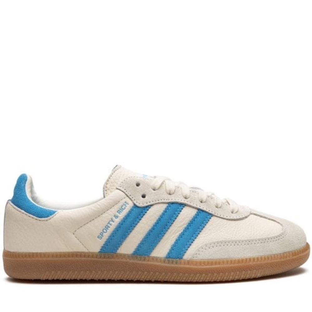 Sporty and Rich Cream Blue Adidas Samba OG Sz 6